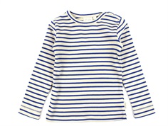 Petit Piao deep cobalt/dark offwhite striped t-shirt modal